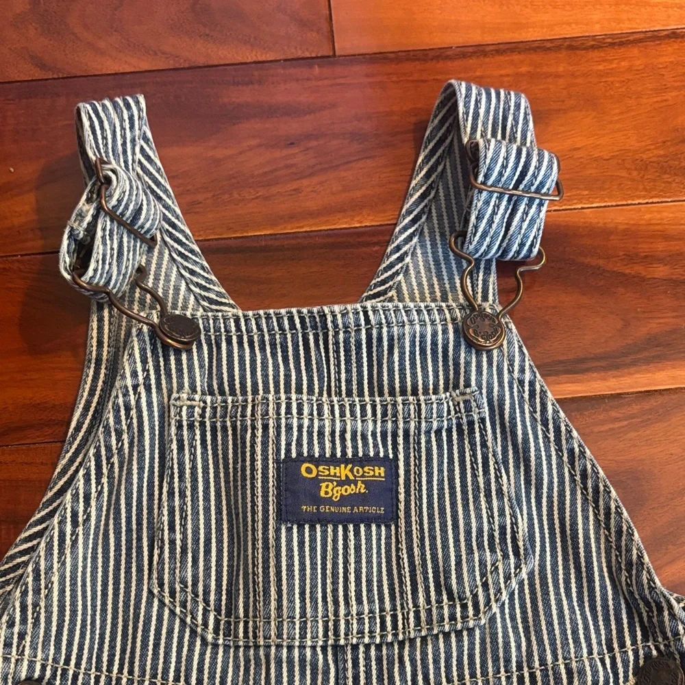 OshKosh B'gosh Navy and White Pinstripe Baby Overalls